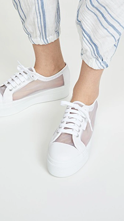 Shop Superga 2790 Mesh Platform Sneakers In White