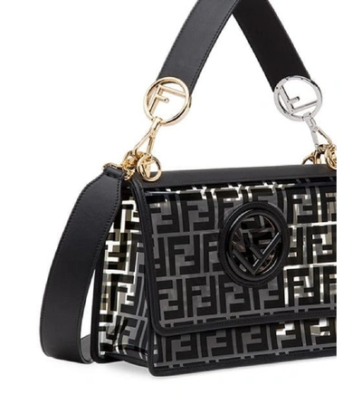 Shop Fendi Kan I Medium Ff Shoulder Bag In Black