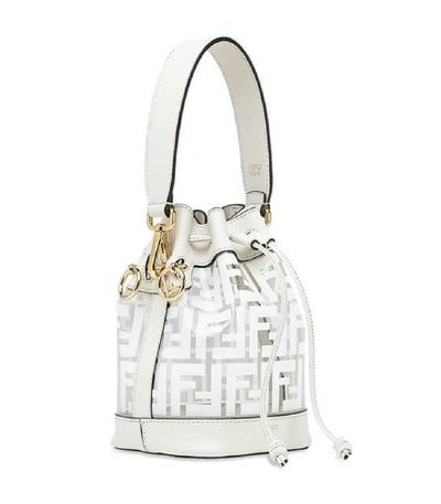 Shop Fendi Mini Mon Tresor Ff Bag In White