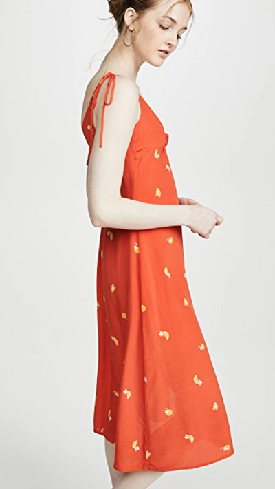 Shop Astr Brigette Dress In Atomic Orange Print