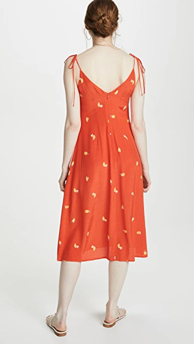 Shop Astr Brigette Dress In Atomic Orange Print