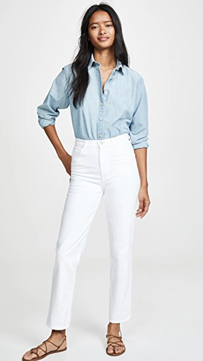 Shop J Brand Jules High Rise Straight Jeans In White