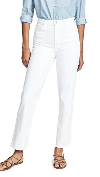 Shop J Brand Jules High Rise Straight Jeans In White