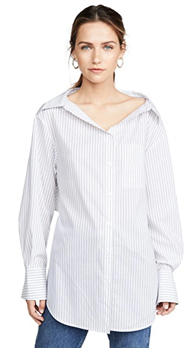 Shop Adeam Ruched Parachute Shirt In White