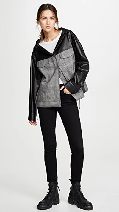 Shop Adeam Oversized Ruched Jacket In Slate