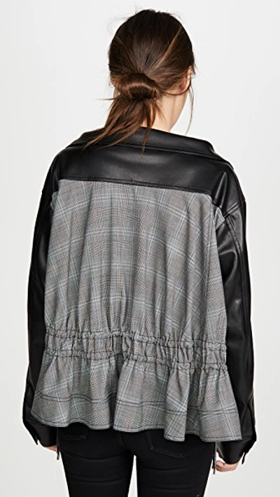 Shop Adeam Oversized Ruched Jacket In Slate