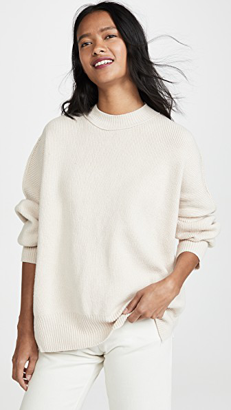 Free People Easy Street Tunic Sweater In Pearl Modesens