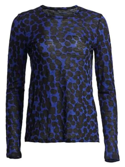 Shop Proenza Schouler Dotted Tissue Jersey Cotton Tee In Cobalt Painted Dot