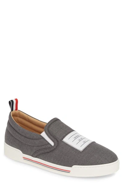 Shop Thom Browne Slip-on Sneaker In Med Grey