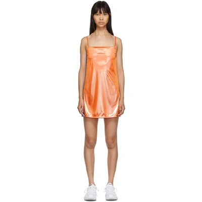 Shop Anton Belinskiy Orange Lame Slip Dress