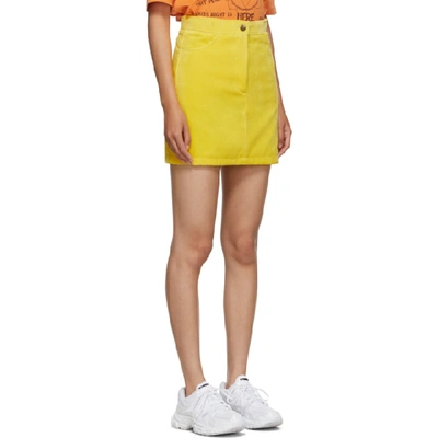 Shop Anton Belinskiy Yellow Velvet Miniskirt