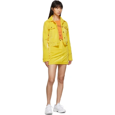 Shop Anton Belinskiy Yellow Velvet Miniskirt