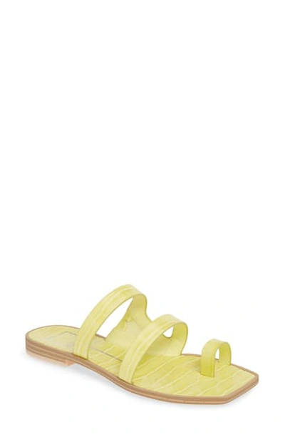 Shop Dolce Vita Isala 3 Croc Textured Slide Sandal In Citron