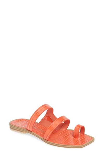 Shop Dolce Vita Isala 3 Croc Textured Slide Sandal In Persimmon