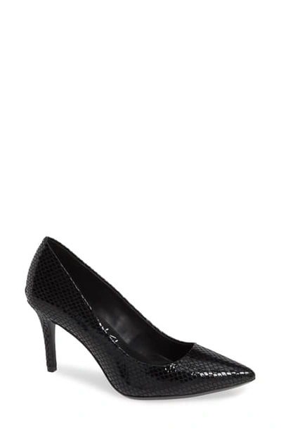 Shop Calvin Klein 'gayle' Pointy Toe Pump In Black Snake Print Leather