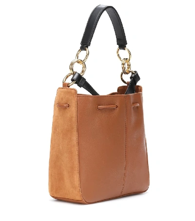 Shop See By Chloé Tony Small Suede Bucket Bag In Brown