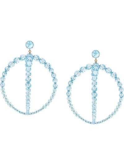 Shop Jacquemus Oversized Double Hoop Earrings - Blue