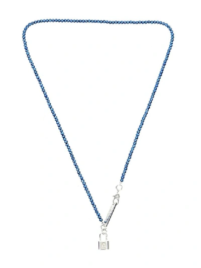 Shop Ambush Padlock Charm Necklace In Blue