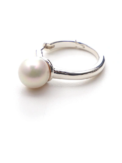 Shop Ambush Single Pearl Earring In Silver