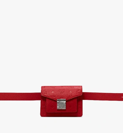 Shop Mcm Patricia Belt Bag In Monogram Leather In Viva Red