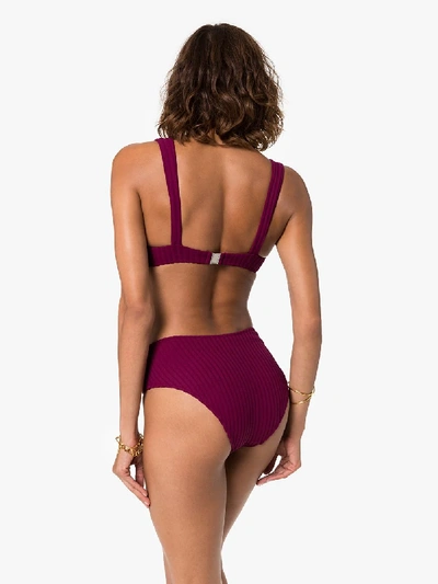 Shop Araks Una Ulla Ribbed Bikini In Purple