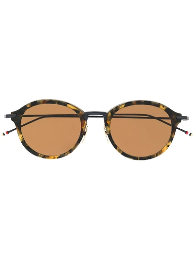 Shop Thom Browne Round Shaped Sunglasses In Schwarz