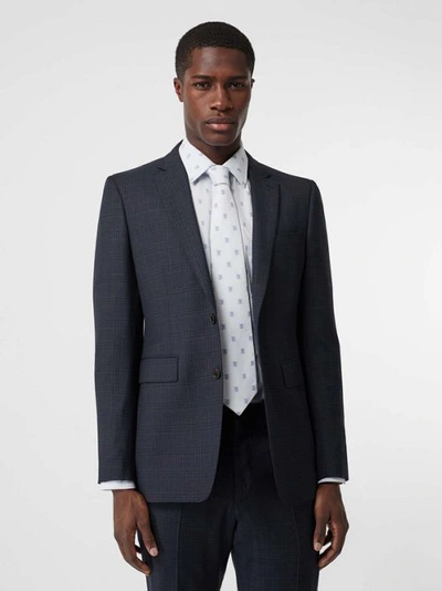 Shop Burberry Classic Fit Windowpane Check Wool Suit In Uniform Blue