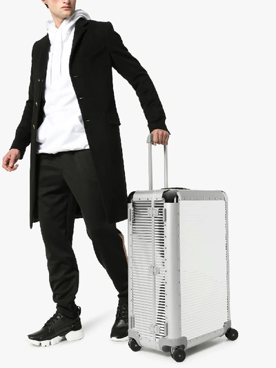 Shop Fpm - Fabbrica Pelletterie Milano Silver Tone Steel Spinner 76 Suitcase