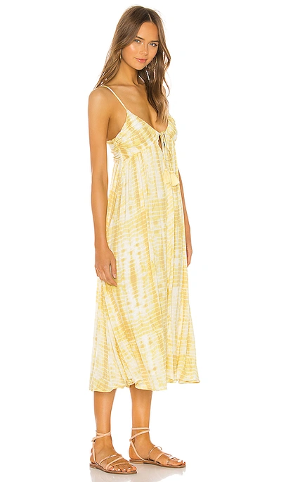 Shop Majorelle Kiara Midi Dress In Yellow Tie Dye