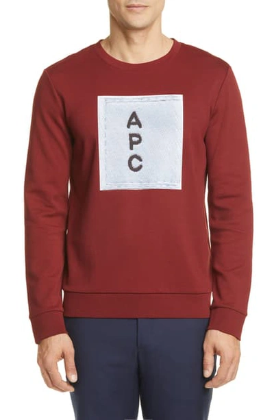 Shop Apc Logo Graphic Sweatshirt In Bordeaux
