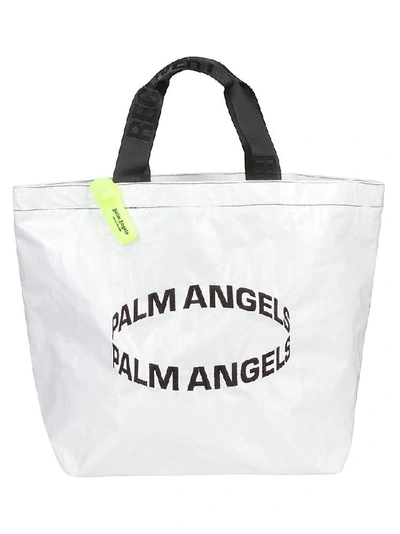 Shop Palm Angels Recovery Tote Bag In White