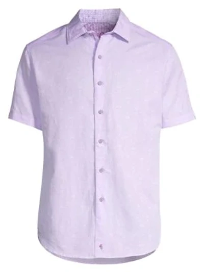 Shop Robert Graham Men's Classic-fit Temple Of Skull Short-sleeve Shirt In Light Purple