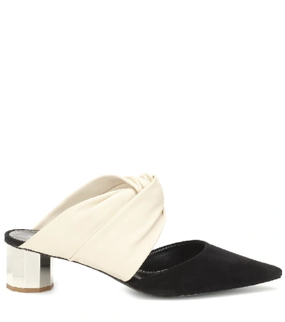Shop Proenza Schouler Leather And Suede Mules In Black