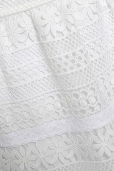 Shop Burberry Guipure Lace Skirt In White