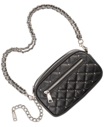 Shop Steve Madden Mood Convertible Belt Bag In Black/silver