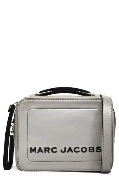Shop Marc Jacobs The Box 20 Leather Crossbody Bag - Grey In Drizzle Grey
