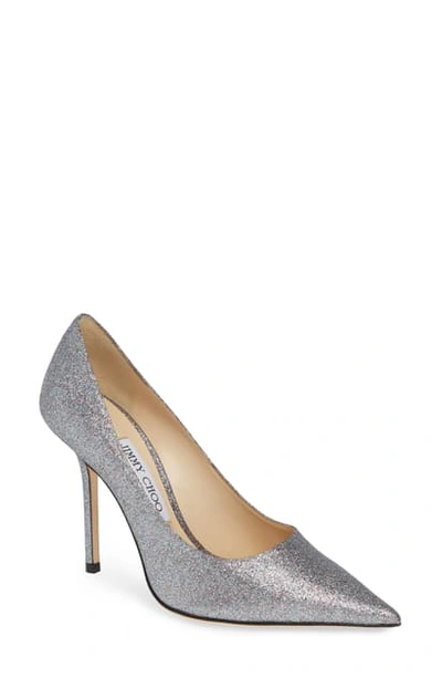 Shop Jimmy Choo Love Pointy Toe Pump In Silver Glitter