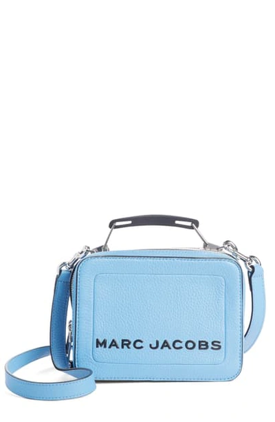 Shop Marc Jacobs The Box 20 Leather Crossbody Bag - Blue In Aquaria