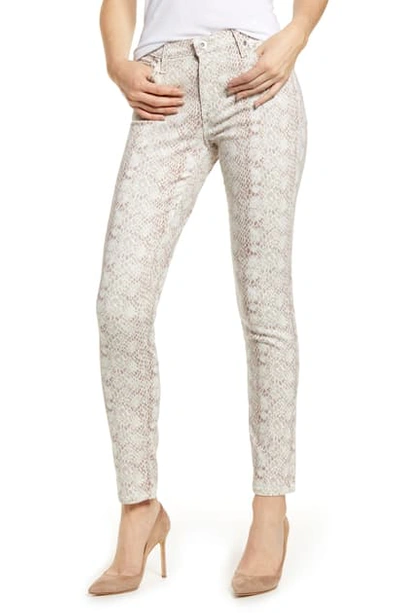 Shop Ag The Prima Ankle Cigarette Jeans In Silk Python Ivory Dust