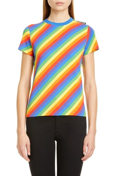 Shop Balenciaga Rainbow Stripe Jersey Tee