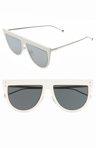 Shop Fendi 55mm Flat Top Sunglasses In White