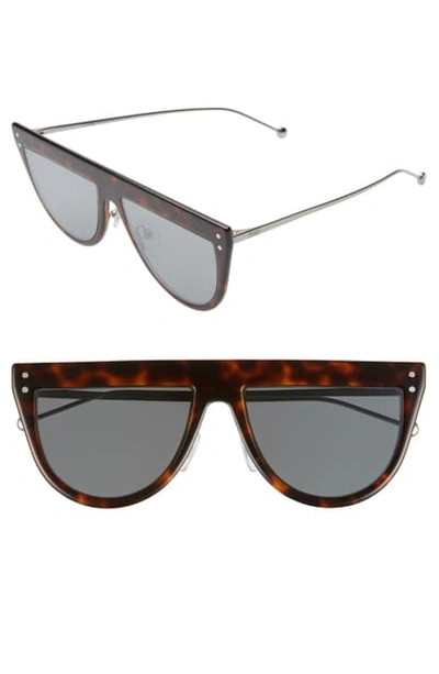 Shop Fendi 55mm Flat Top Sunglasses In Dark Havana