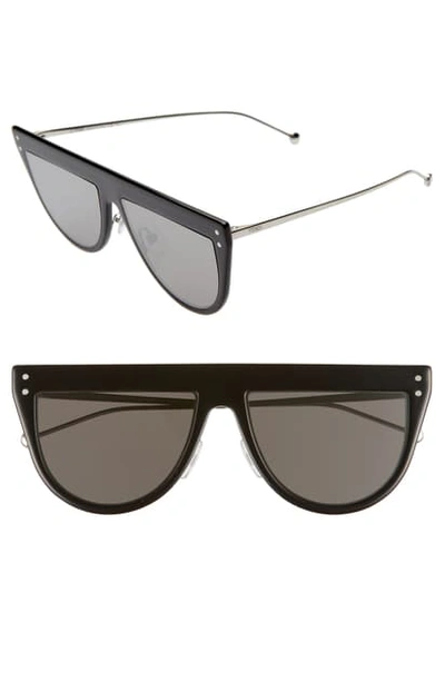Shop Fendi 55mm Flat Top Sunglasses In Black