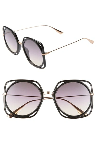 Shop Dior Directions 56mm Square Sunglasses In Black/ Gold/ Purple Orange