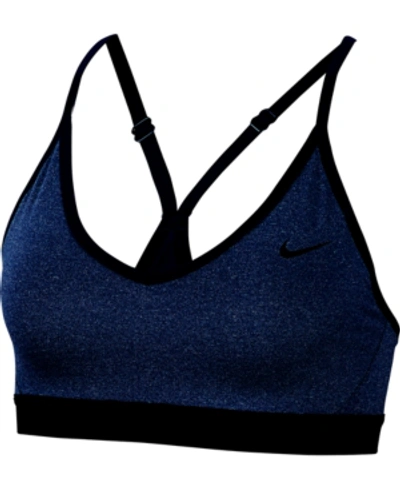 Shop Nike Indy Light-support Compression Sports Bra In Blue Void/black