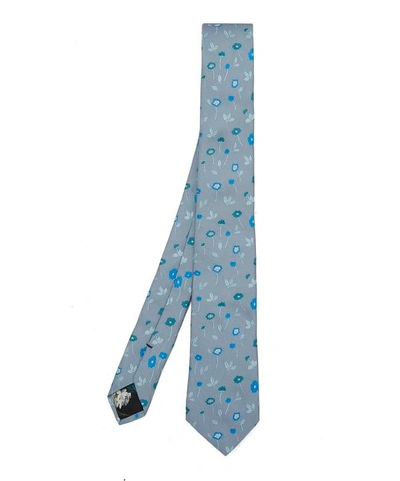 Shop Paul Smith Ditsy Floral Silk Tie In Blue