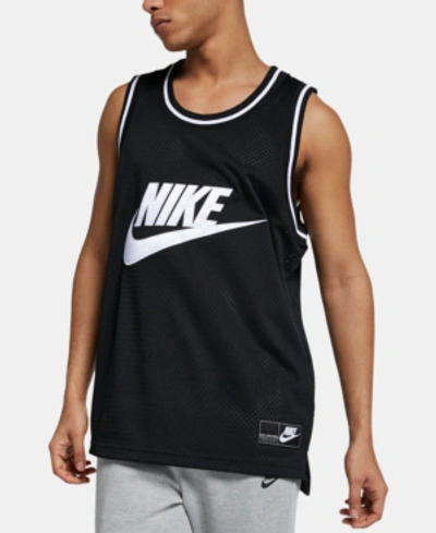 Shop Nike Sportswear Men's Mesh Logo Tank Top In Black/white