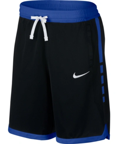 Shop Nike Men's Dri-fit Elite Basketball Shorts In Black/blue