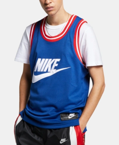 Shop Nike Sportswear Men's Mesh Logo Tank Top In Indi Force/white