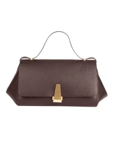 Shop Bottega Veneta Women's Angle Leather Shoulder Bag In Oxblood